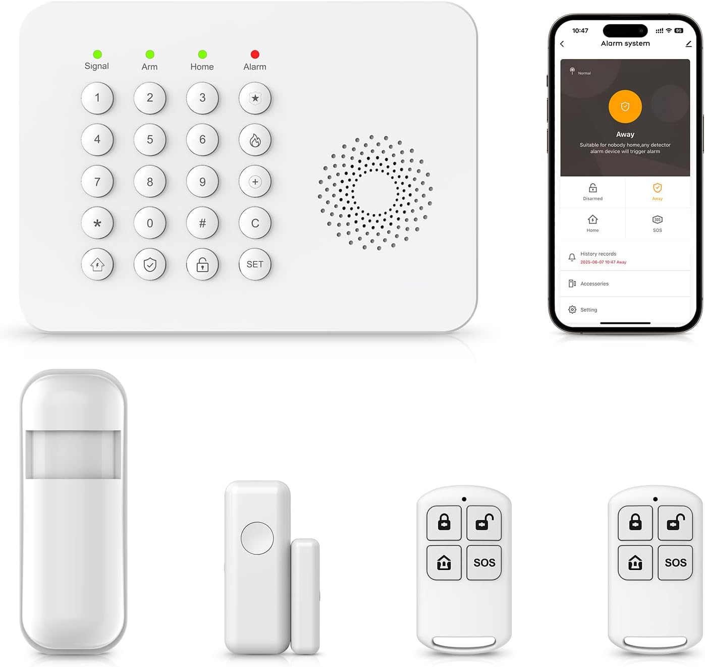 Alarm System for Home Security,WiFi/4G with Instant App Alerts for Home Alarm System Wireless,Door/Window Sensors,Motion Detectors,Compatible with Alexa for Apartment,Kids Safety NO Monthly Fees