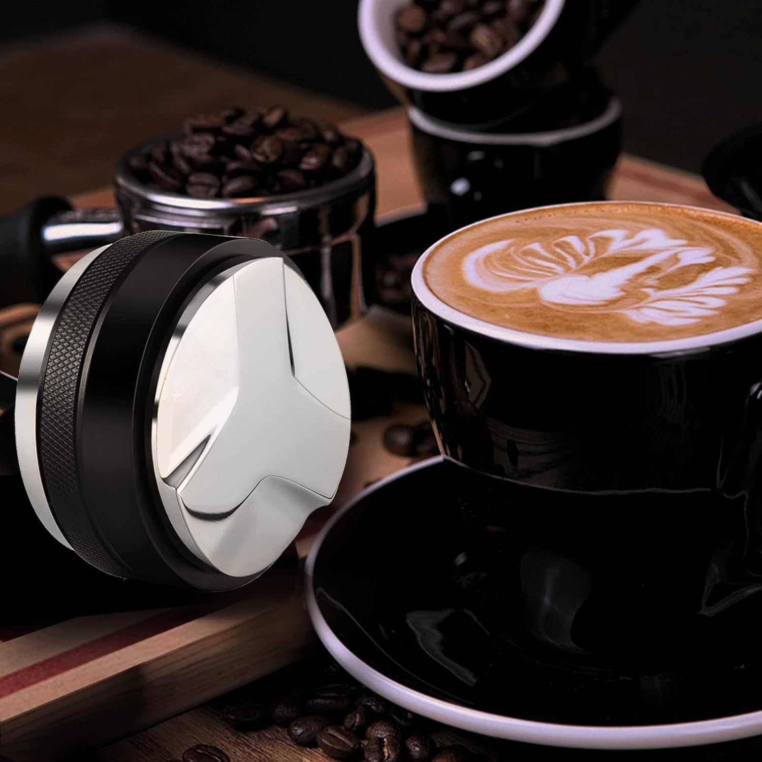 Elitezip 53mm Coffee Distributor and Tamper - 2 in1 Dual Head Coffee Leveler Fits for 54mm Breville Portafilter, Professional Espresso Tampers Distributor Leveler Tool – Depth Adjustable: Home & Kitchen