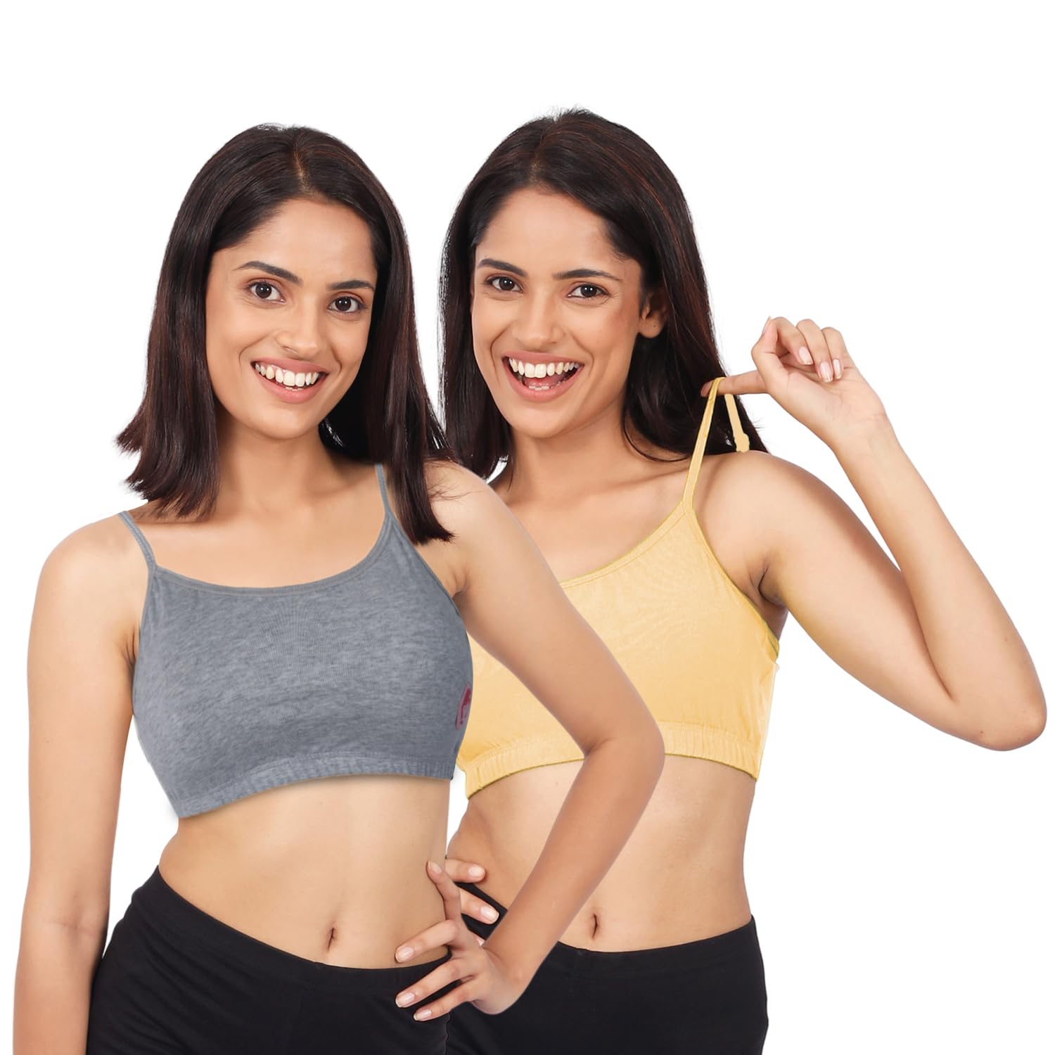 dchica Essentials Uniform Bras for Women's, Cotton Non-Padded Full Coverage Seamless Everyday Non-Wired Gym Bra with Adjustable Thin Strap, Solid Training Bra for Young Women-picture-10