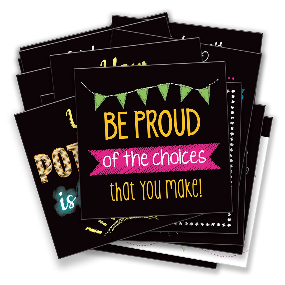 Really Good Stuff Positive Affirmation Cards - 45 Pack with Unique, Motivational, Inspirational Sayings - Encourage Daily Confidence & Positivity