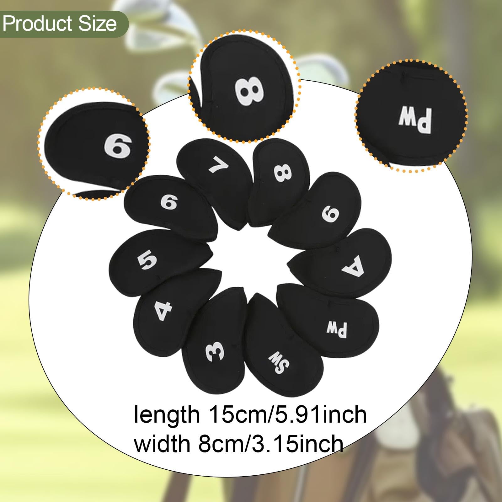 Baoblaze Set di 10 Copri-Testa per Mazze da Golf in Neoprene