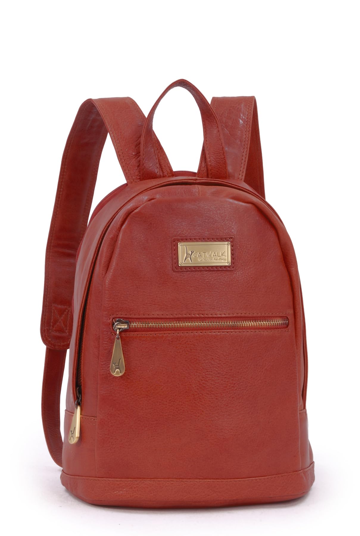 Catwalk Collection Handbags Grain/Light Fern - Back Pack - Tan