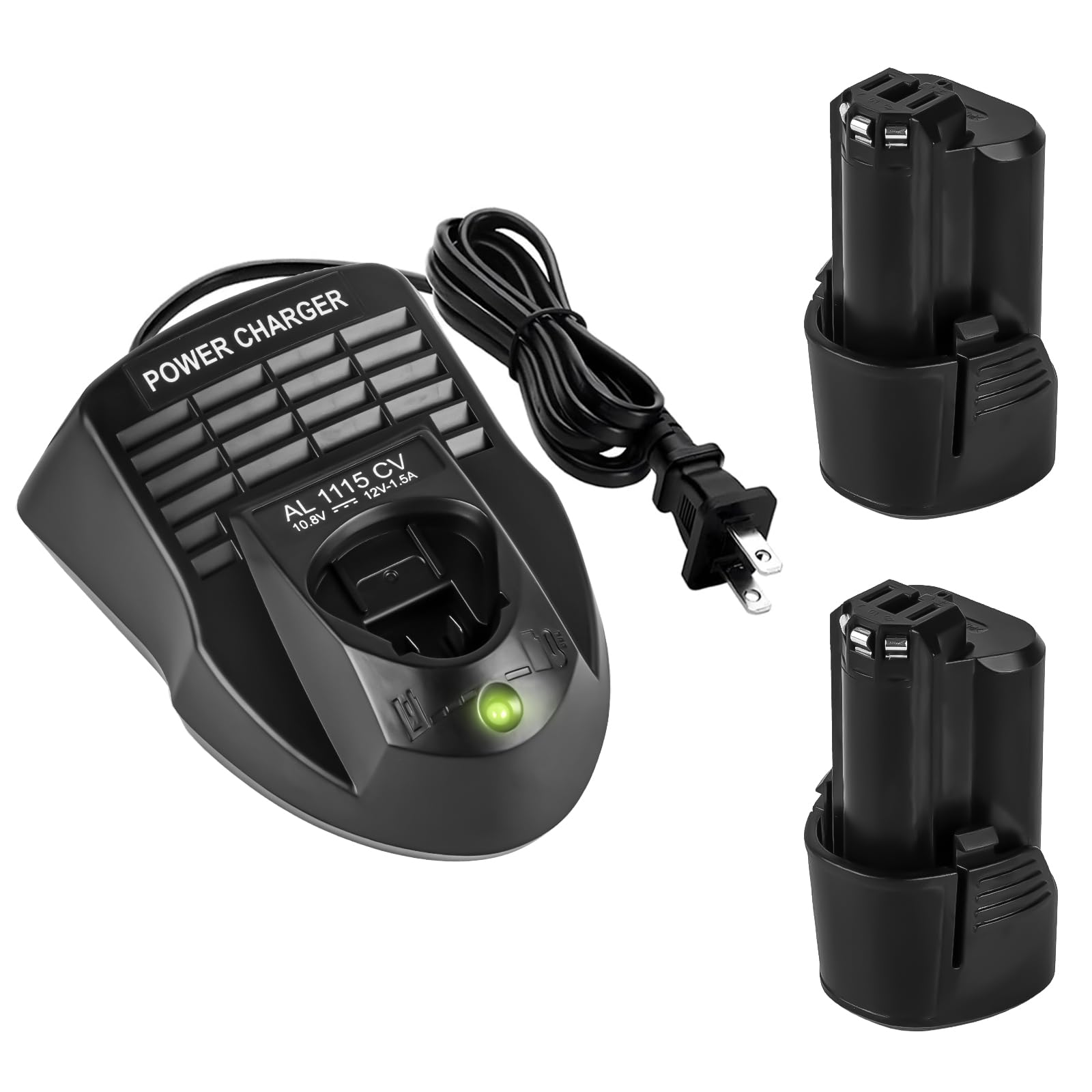 2Pack 12V 3.0Ah Battery and Charger Kit for Bosch 12V Battery BAT414 BAT413 BAT412 BAT411 BAT411A BAT420 GBA12V30 with BC330 Battery Charger for Bosch 12V BAT414 Lithium Battery