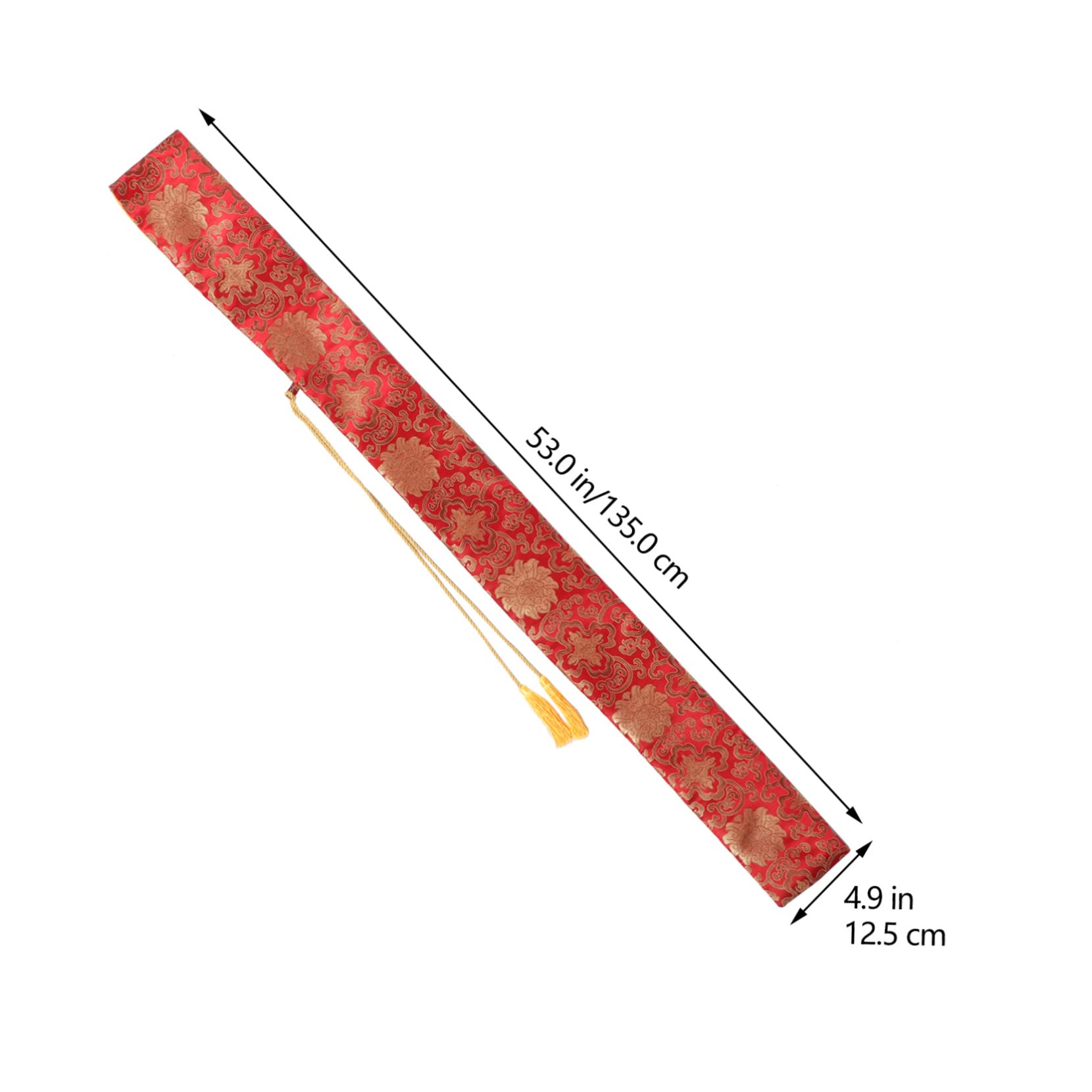 Kisangel Tai Chi Bag Silk Storage Pouch Floral Design Thick Household Carrying Bag for Martial Arts and Fencing