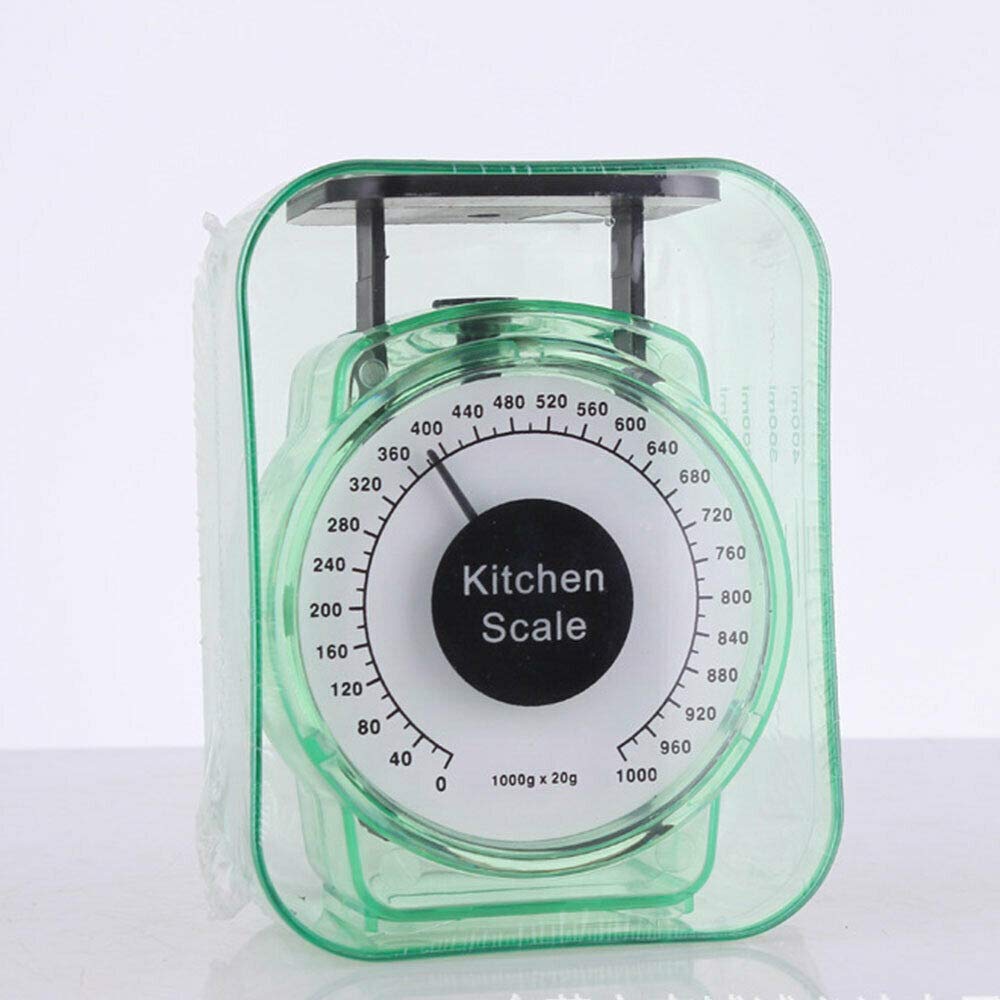 Powertool Bilancia da cucina meccanica per alimenti, capacità 1 kg, bilancia compatta per cottura quotidiana (colore casuale)
