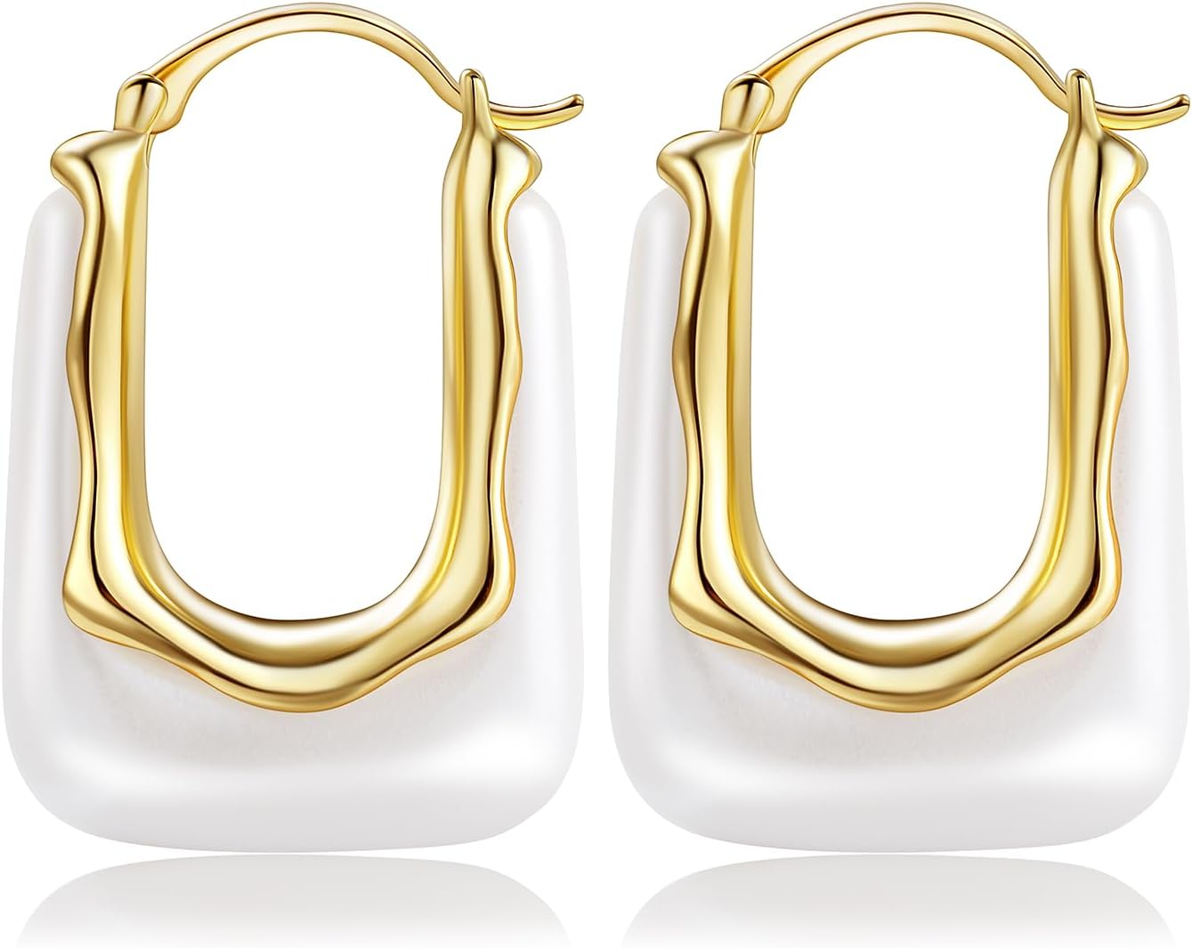 Acrylic Gold Hoop Earrings Chunky Huggie Statement Vintage Earrings Cute Resin Drop Earring Trendy Jewelry Gifts for Women