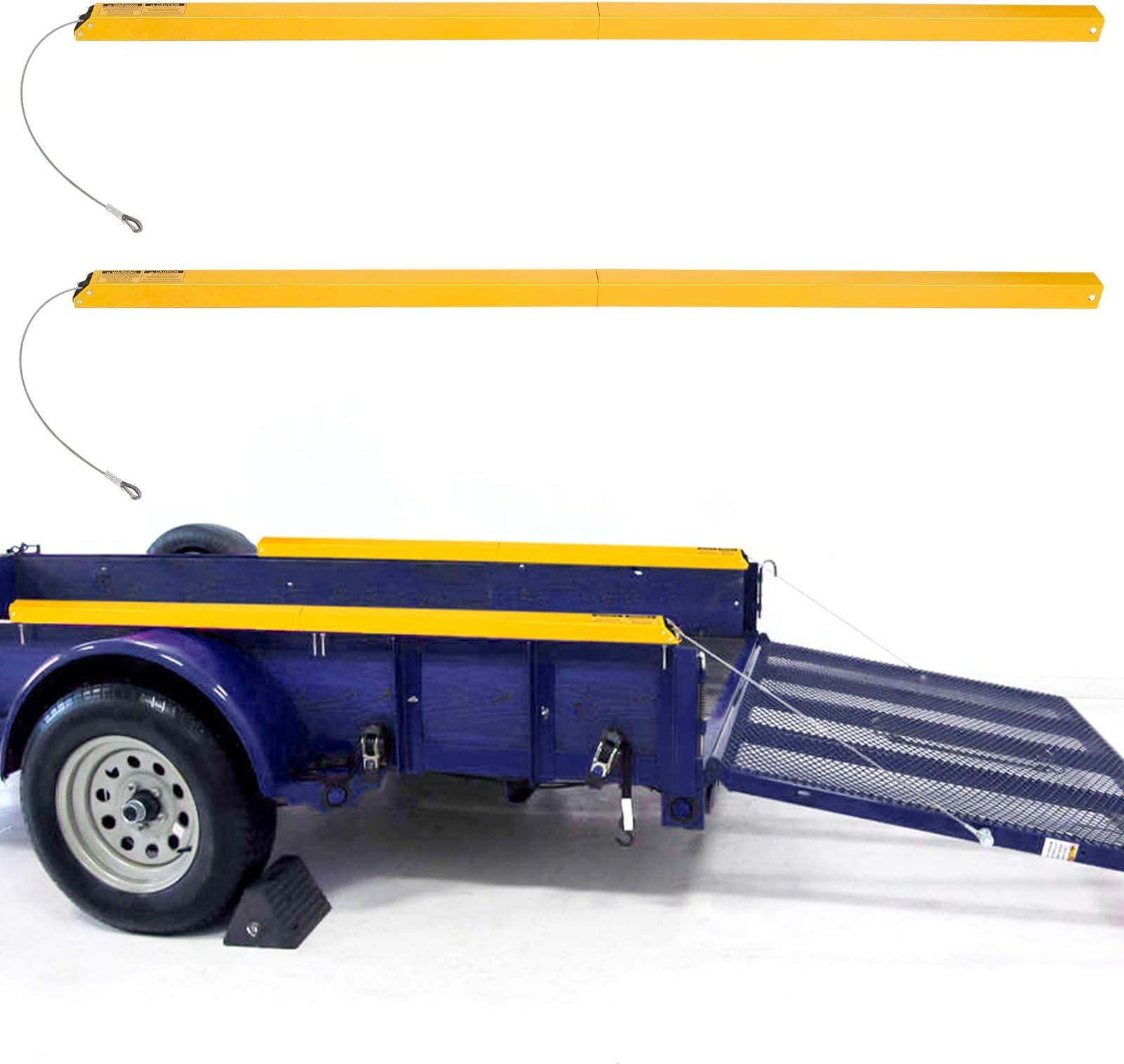 ECOTRIC 2-Sided Assist System Tailgate Utility Trailer Gate&Ramp w/ 12 to 24 Inch Height Side Rail 4 to 6 Feet Height Ramp Trailer Tailgate Ramp Lift Assist System Maximum 400 Lbs Load Capacity