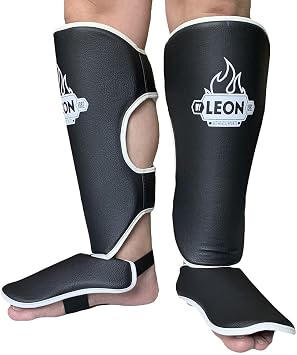 Leon Classic Muay Thai and Kick Boxing Foot Pipe Protector Black
