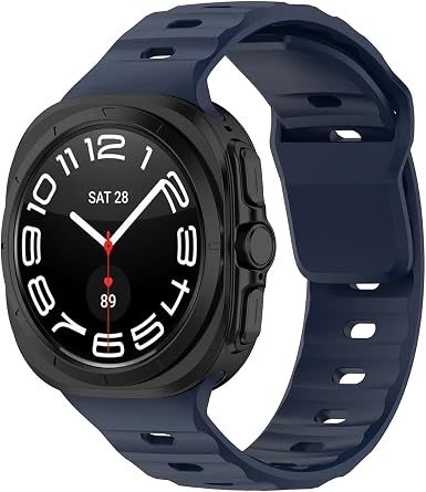 Samsung Galaxy Watch 7 Ultra 47mm ile Uyumlu Kordon Dalgalı Official Design Premium Silikon Kayış