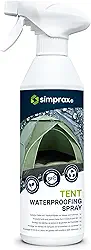simprax® Spray de impermeabilização para barraca – Certificado ecológico, estável aos raios UV e biodegradável à prova d'água | Feito na Alemanha | Spray de impermeabilização melhora a repelência à