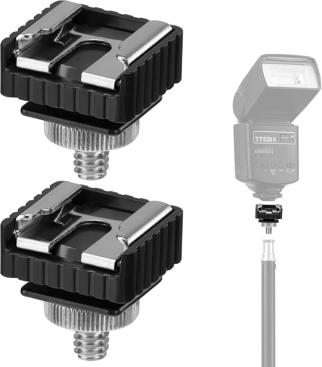 Flash Hot Shoe Mount Adapter, 1/4"20 External Thread