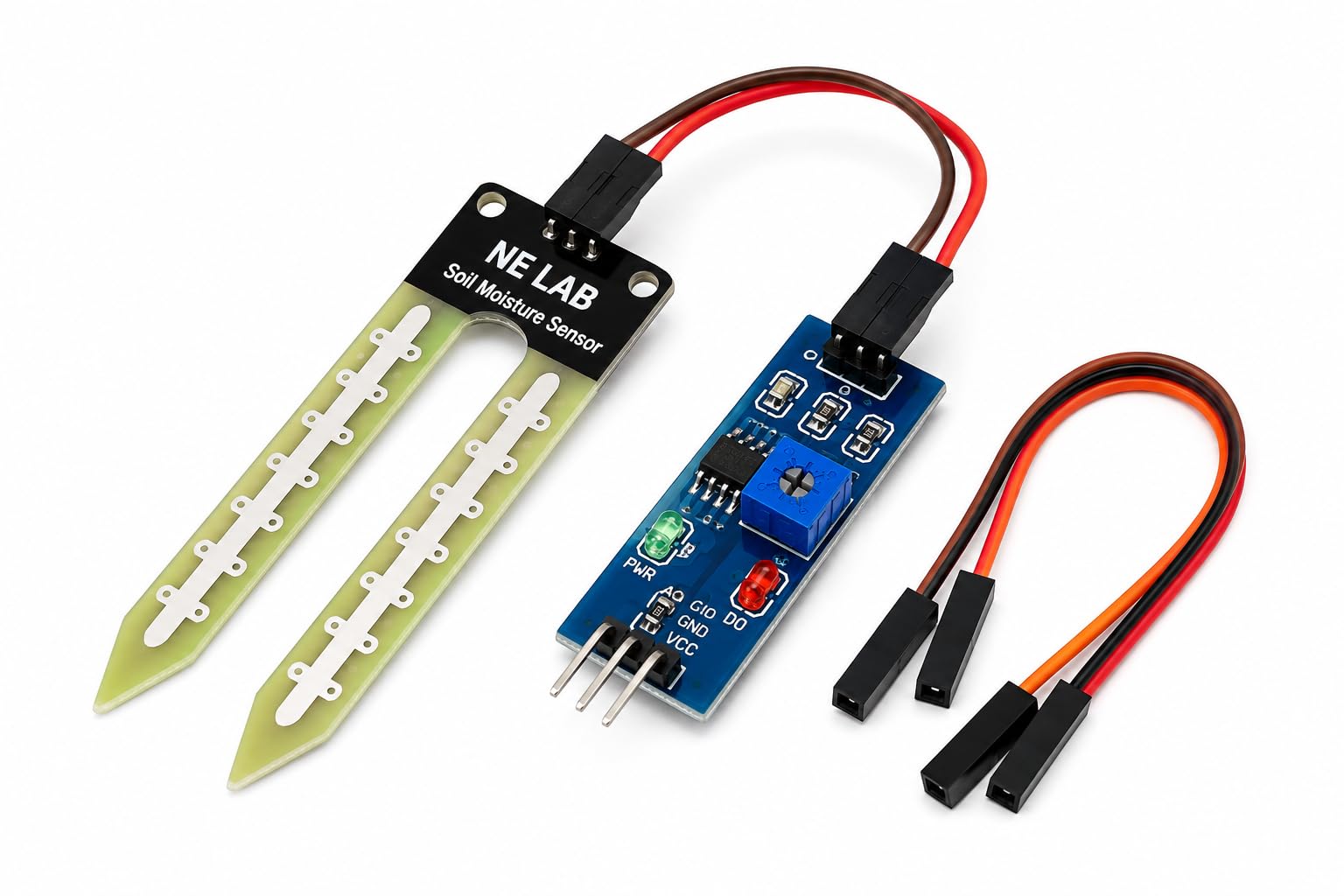 NE LAB Soil Moisture & Humidity Sensor | with Analog Output for Development Boards | for DIY Smart Garden Projects