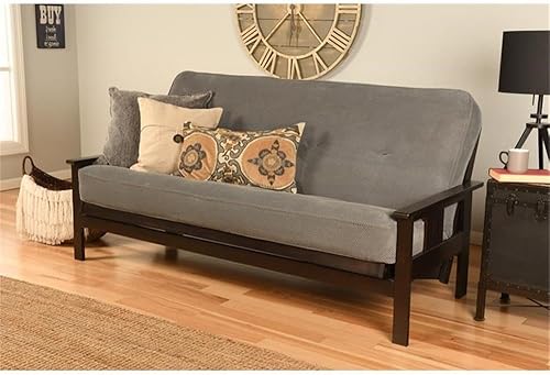 Miniatura 8 de Pemberly Row Repuesto de colchón futón de tamaño matrimonial de 7 pulgadas, colchón de lino para sofá cama, construcción de algodón y espuma, marco