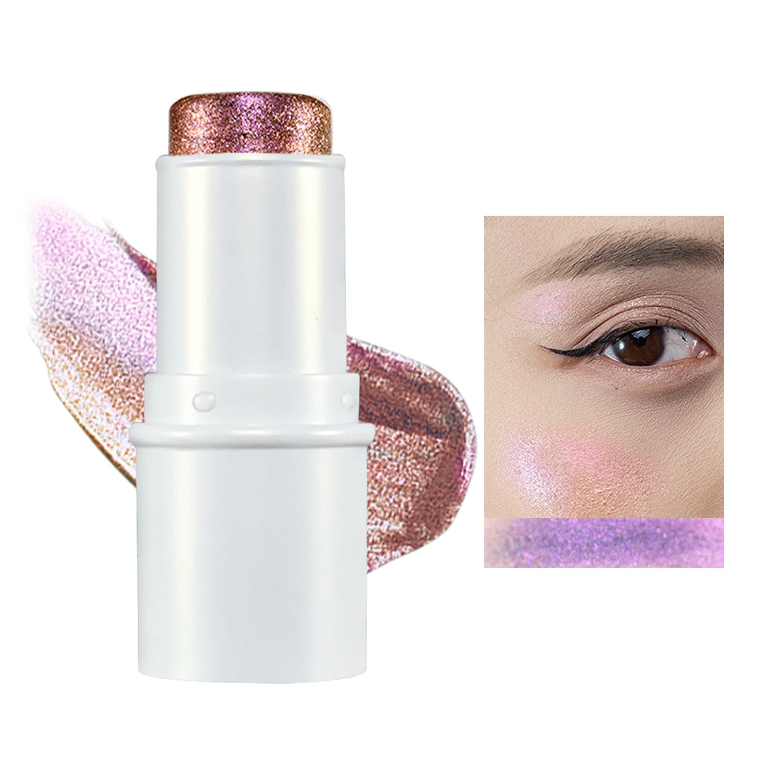 Multichrome Eyeshadow Stick,8 Colors Contour Highlighter Stick Makeup Collection,3 In 1 Eye Blush Ande Lip Highlighter Makeup For Face And Body #07