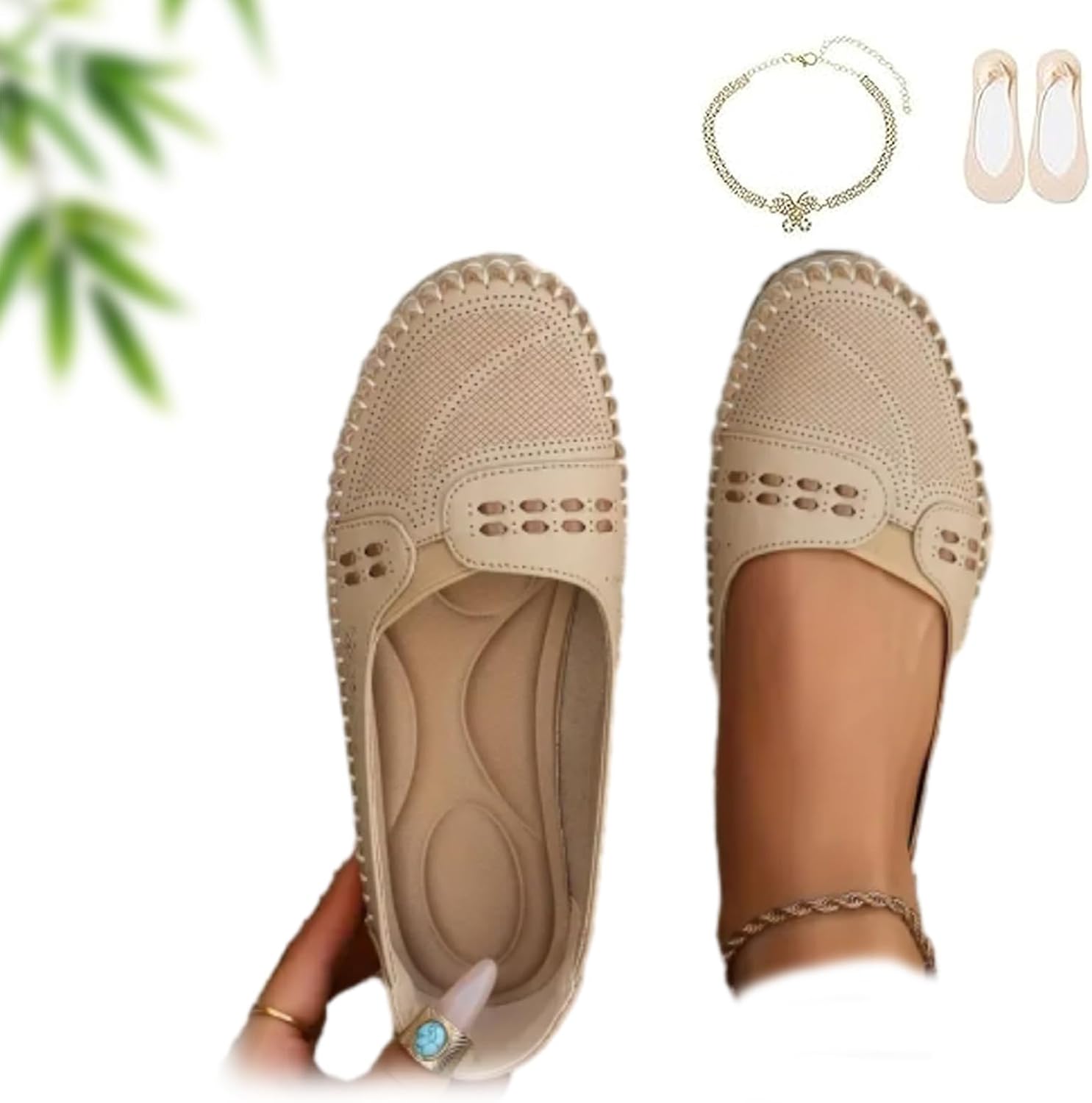 Orthopedic Dress Sneakers Women, Orthopedic Leather Shoes, Lightweight, Anti-Slip, Breathable for Women, Mesh Slip On Walking Flat-Soled Loafers Shoes