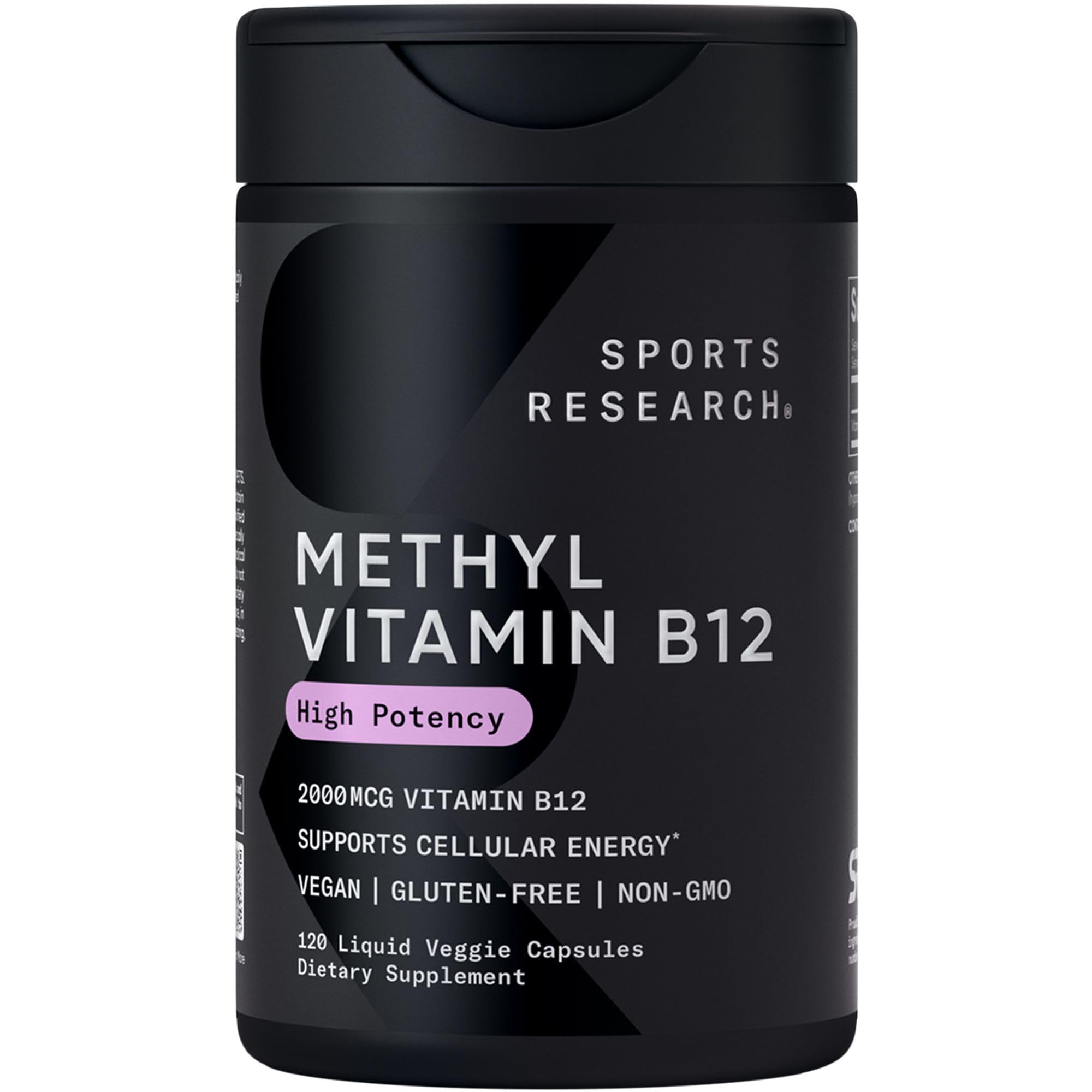 Vitamin B12 as Methylcobalamin 2000mcg - Plant Based B12 w/Coconut MCT Oil for Energy Metabolism Support - Vegan Certified · Non-GMO · Gluten Free - 120 Liquid Caps