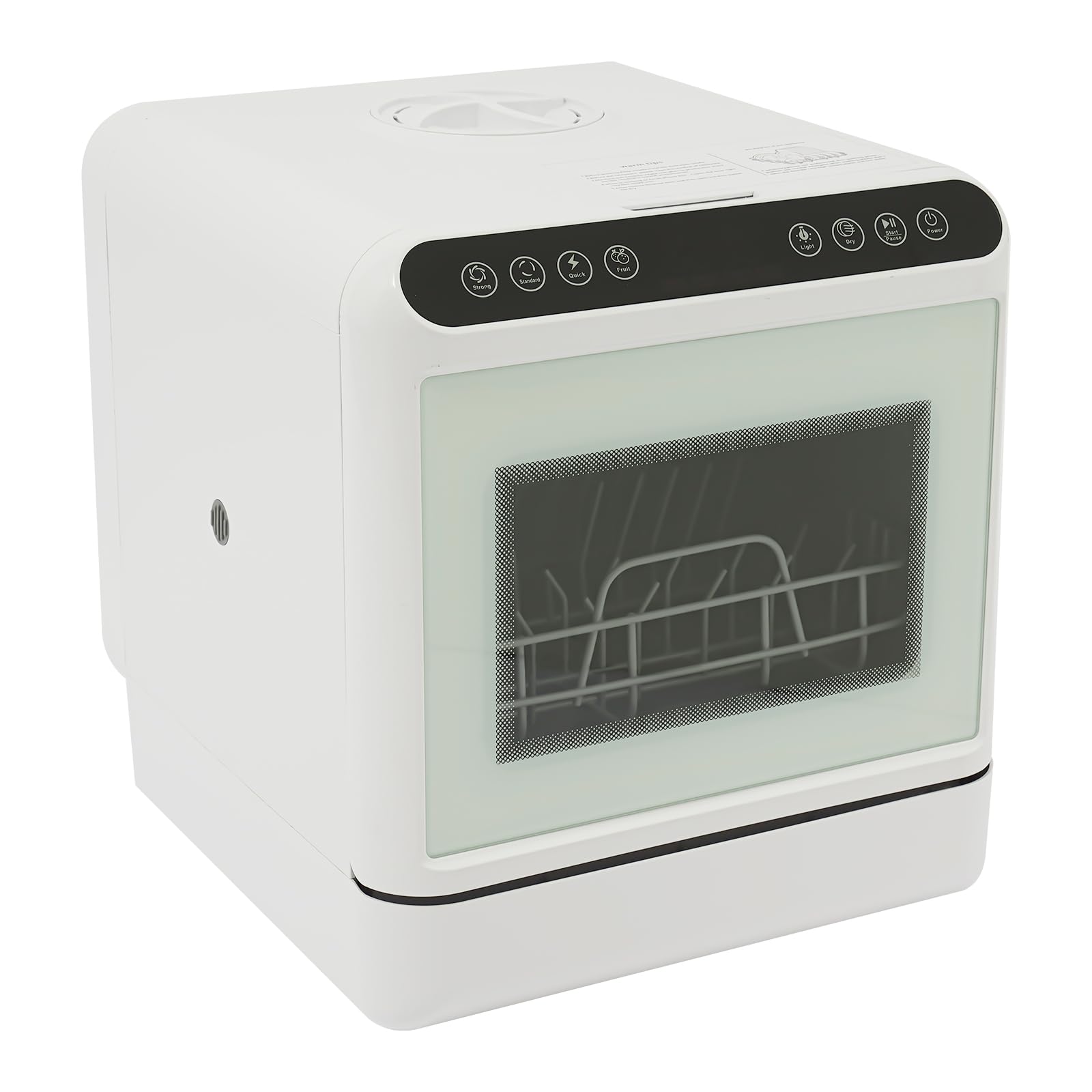Lavastoviglie da tavolo 1100 W Mini lavastoviglie per 6 soffitti di misura 4 modalità di pulizia lavastoviglie da tavolo con serbatoio dell'acqua da 6 l, piano lavastoviglie con indicatore LED