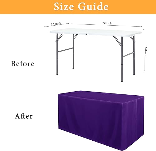 Miniatura 8 de Obstal Paquete de 2 manteles para mesas rectangulares de 6 pies, resistente al agua, lavable, tela de poliéster, protector rectangular para bodas,