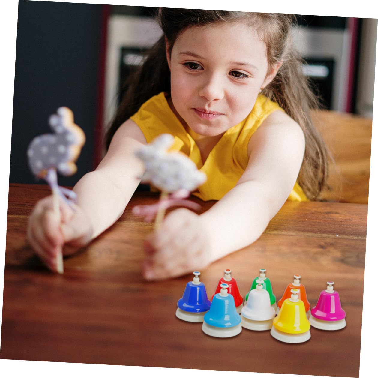 Campanello Musicale in Acciaio Inox a 8 Toni per Bambini | Gioco Educativo per Scuola Primaria, Set Leggero, per Ragazzi e Ragazze