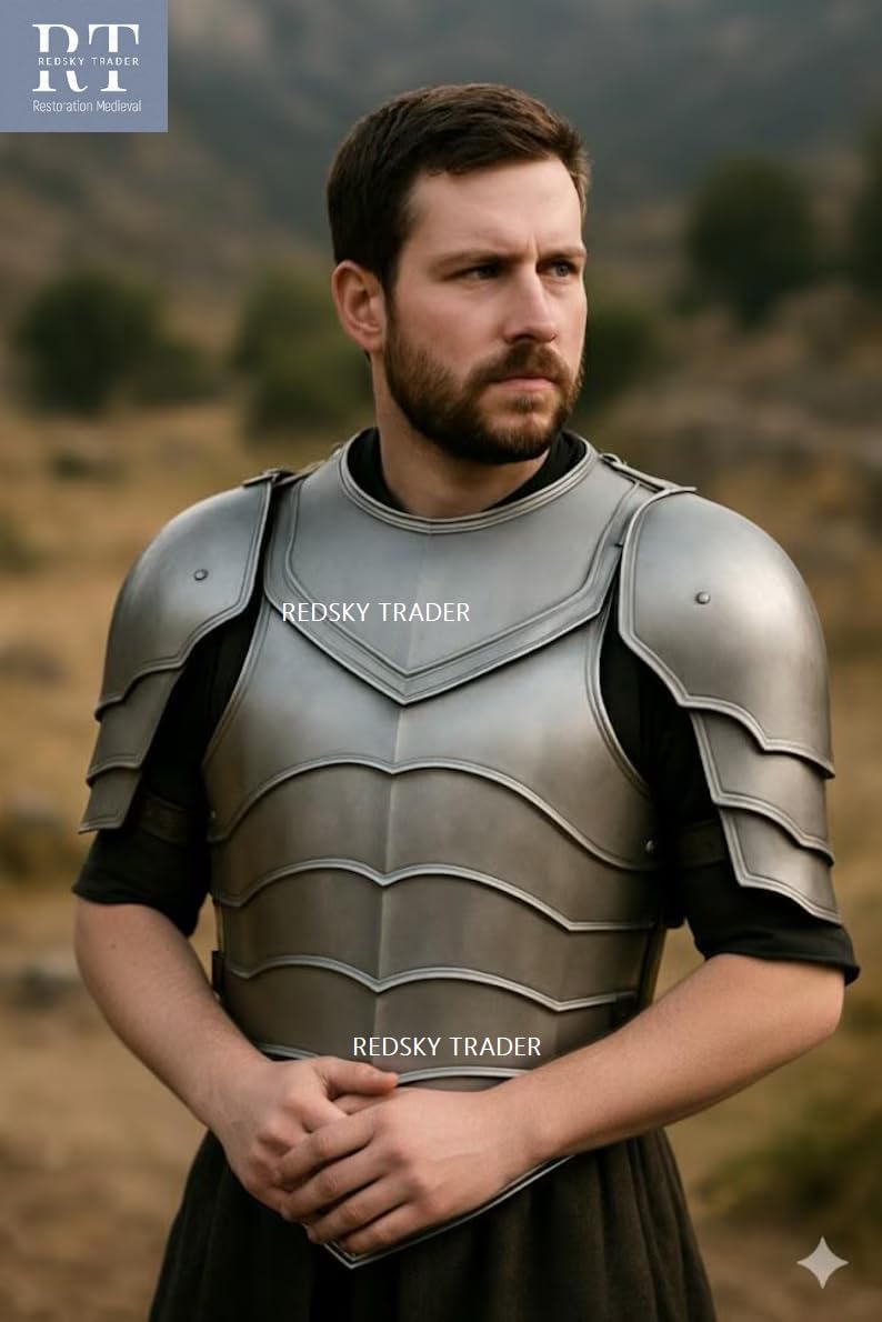 Medieval Knight Steel Armor – Breastplate, Gorget, Pauldron | LARP, Cosplay & Halloween Costume
