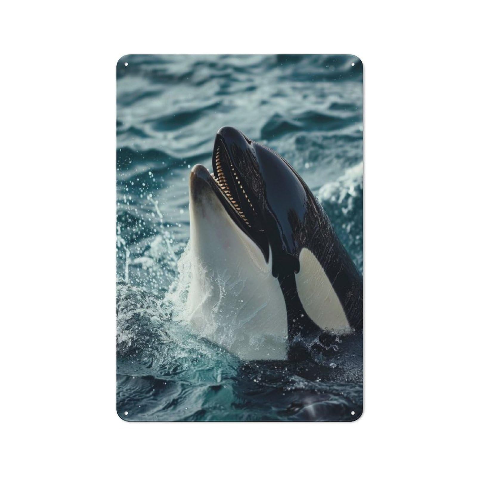 Majestic Orca Whale Killer Rustic Tin Sign 30x20cm for Café Or Restaurant, for Café Owners And Decorators, for Retro Home Interiors