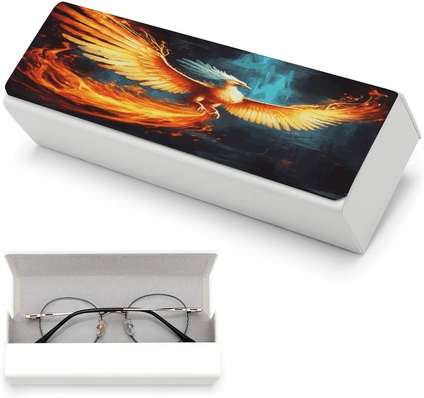 Leather Hard Shell Glasses Case, Portable Travel Sunglasses Case image 5
