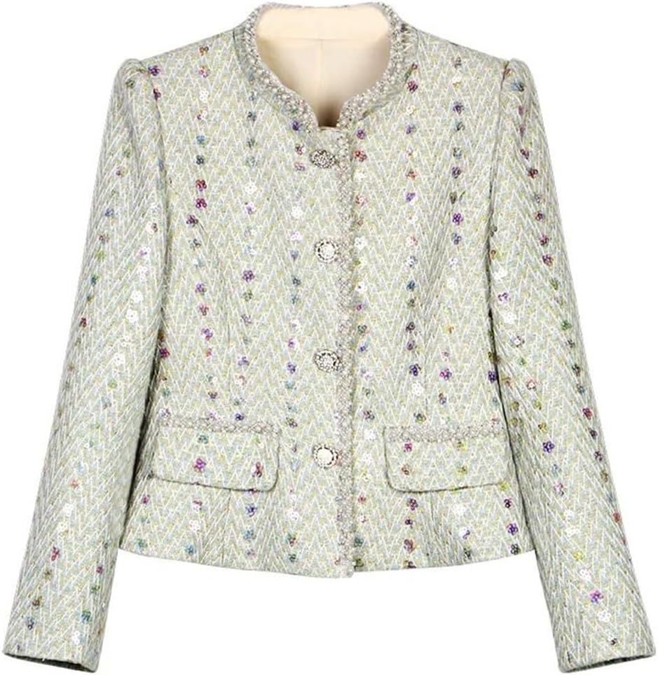 Women Jacket Skirt Suit Sequin Temperament Two-Piece Set