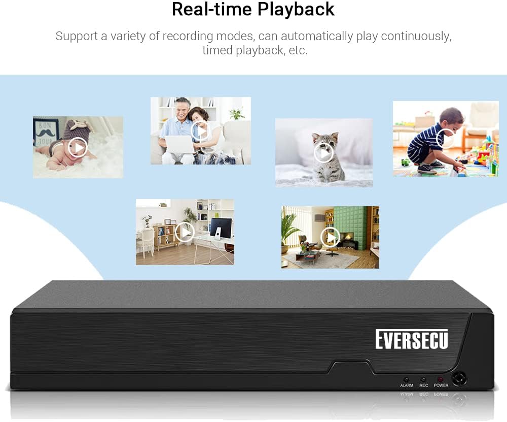 9-Channel 4K NVR Work with 1080P/3MP/4MP/5MP/8MP ONVIF Compatible IP Cameras Ultra HD Network CCTV Video Recorder Cloud P2P Remote Access Motion Alert, Xmeye App&PC Software
