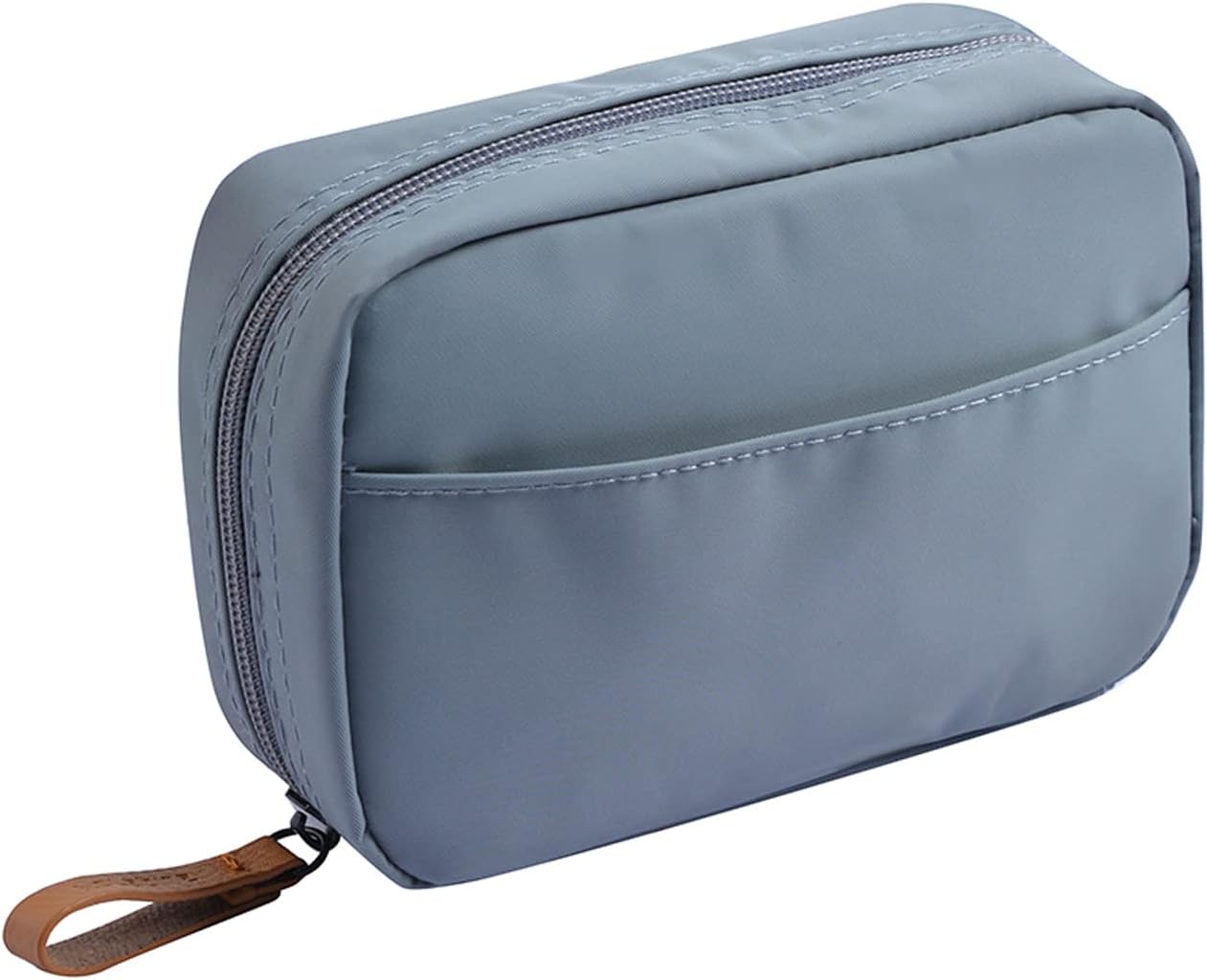 HekyipHalf Moon Cosmetic Beauty Bag for Purse Travel Handy Makeup Pouch for Women Girls, Rectangular Grayish Blue, Classical