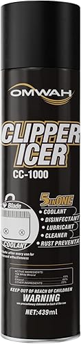 OMWAH 5 en 1 Clipper Icer Blade Cleaner y lubricante Clipper Clipper Spray 1 paquete (15 oz.)