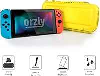 Vista 6 de Orzly Carrying Case for Nintendo Switch OLED and Switch Console - Yellow Protective Hard Portable Travel case Shell Pouch for Nintendo Switch