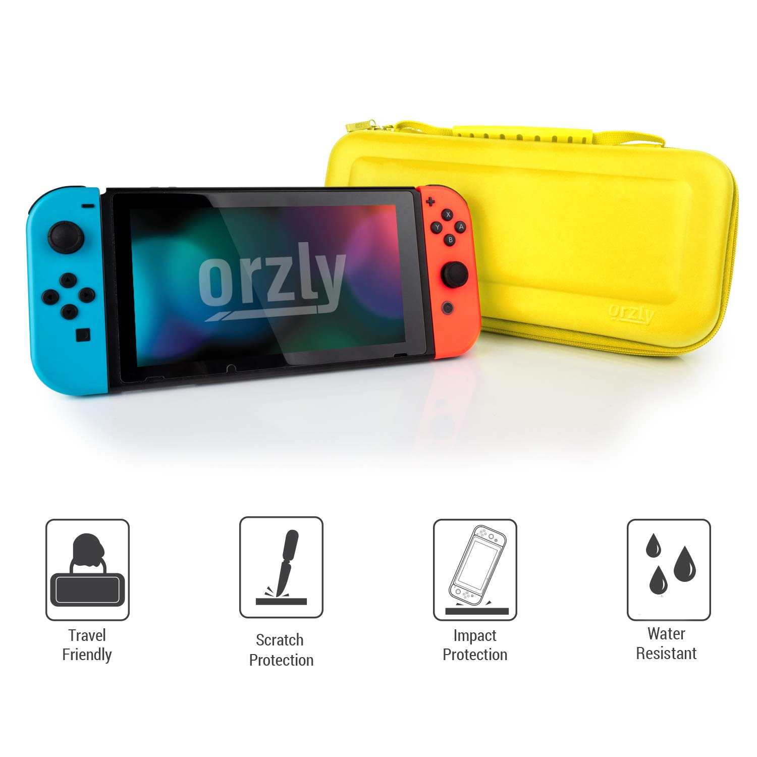 Orzly Carrying Case for Nintendo Switch OLED and Switch Console - Yellow Protective Hard Portable Travel case Shell Pouch for Nintendo Switch Console & Accessories - Image 6