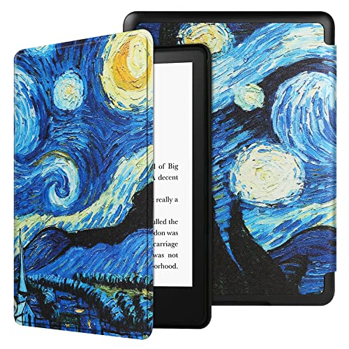 HoYiXi Étui pour Nouveau Kindle 11e Génération 2022 Version Coque en Cuir Mince Housse de Protection - Nuit étoilée Cover