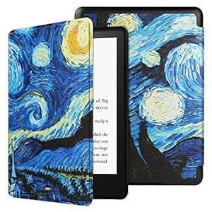 HoYiXi Custodia per 6” Nuovo Kindle 11ª Generazione Modello 2022 Slim Cover Case in Pelle – notte stellata