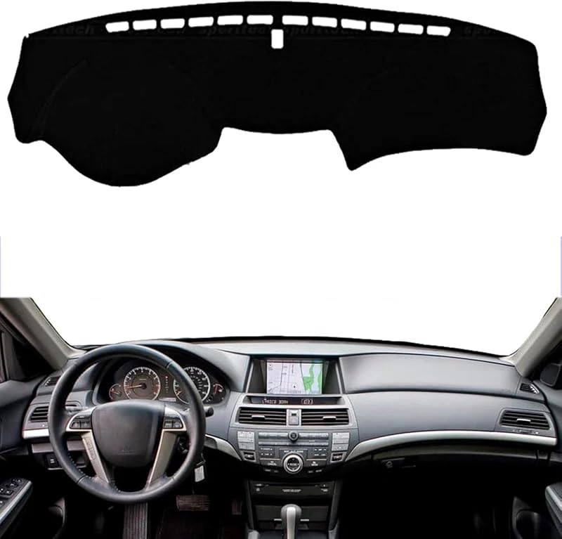 Capa para painel sob medida IIKSDII para Honda Accord 2008 a 2012, acabamento em pelúcia curta e base antiderrapante
