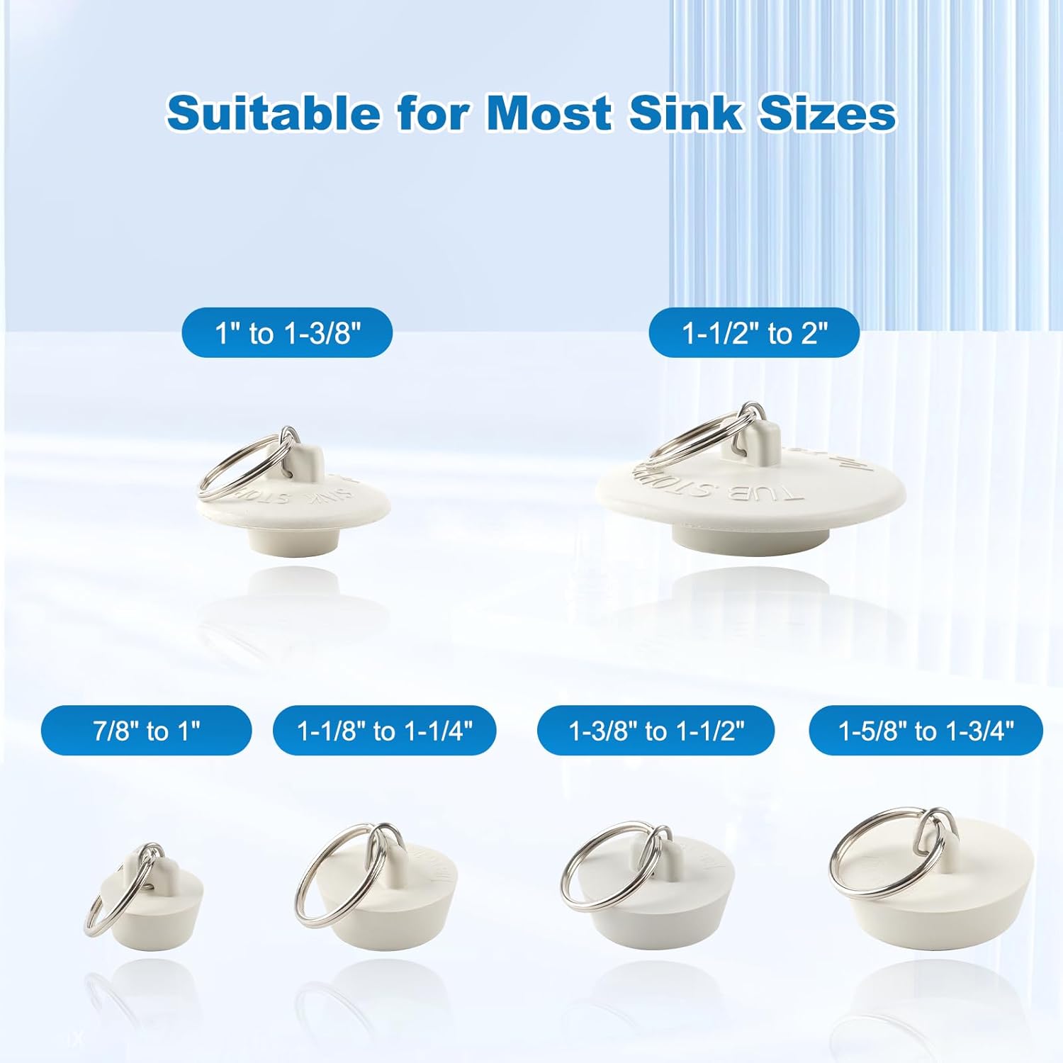 6 Pieces Drain Sper, Rubber Kitchen Sink Drain, Sink Sper