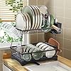 Dish Drying Rack, 2 Tier Dish Racks for Kitchen Counter, Dish Drainer Dish Rack with Pots & Pans Holder, Large Dish Drying Rack with Drainboard Utensil Holder Cup Holder Cutting Board Holder - Black Dish Drying Rack, 2 Tier Dish Racks for Kitchen Counter, Dish Drainer Dish Rack with Pots & Pans Holder, Large Dish Drying Rack with Drainboard Utensil Holder Cup Holder Cutting Board Holder - Black