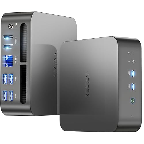 Reatan Mini Gaming PC AMD Ryzen 9 7940HS 32GB DDR5 1TB SSD 5600 MHz RAM, Desktop Mini Computers, Radeon 780M Graphics, 2.5Gbps LAN, HDMI 2.1,USB4, 8K USB 4.0 Wi-Fi 6E/BT5.3