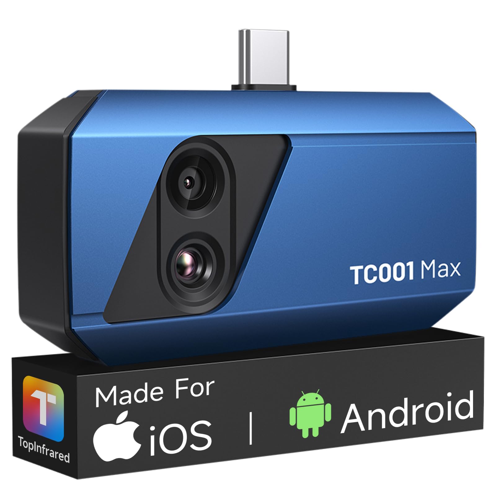 TOPDON Wärmebildkamera TC001 Max für Android iPhone, 512×384 TISR-Auflösung mit 1,5 MP visueller Kamera, –20°C-550°C, 25Hz, Dual-Objektiv Thermal Camera USB-C für Gebäude-, Elektro-, HLK-Inspektion