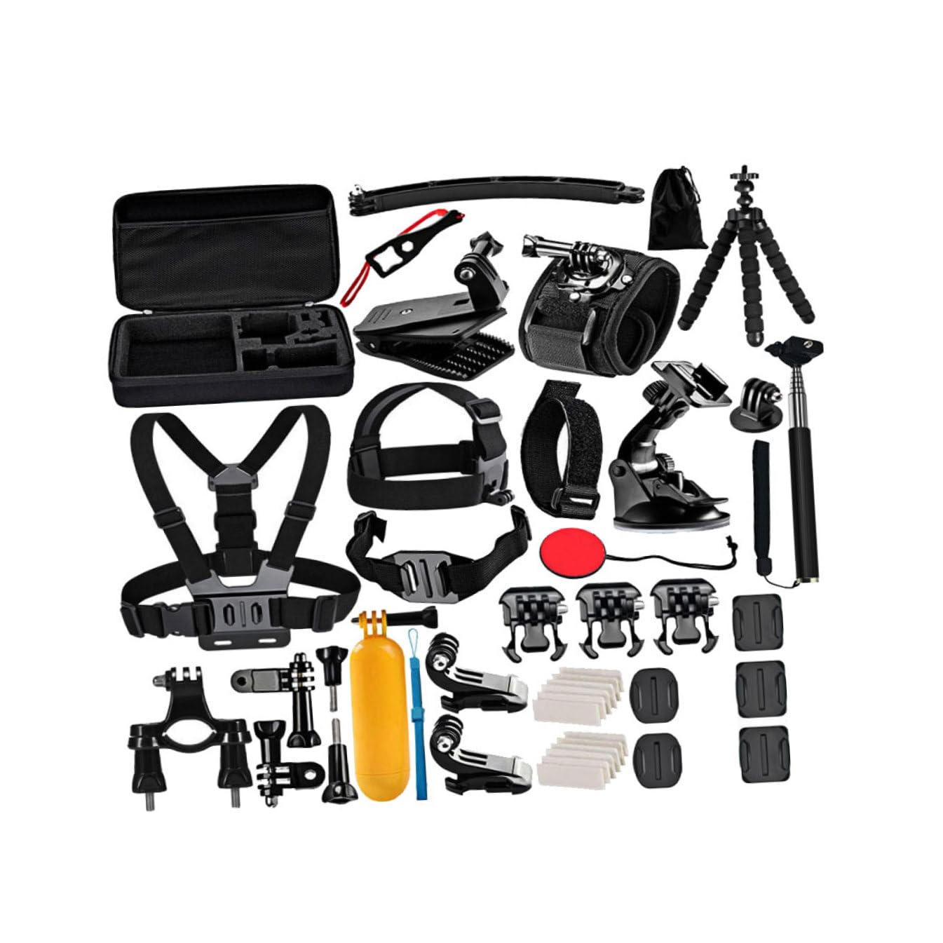 jojofuny Kit Accessoires pour Caméra Action avec Perche Flottante Trépied et Ventouse Rotative Compatible avec Hero et Caméras Action