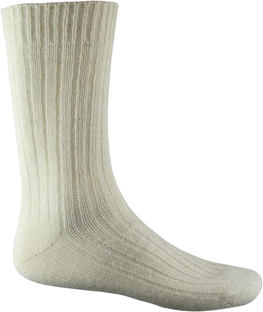 YUN 3 Pairs Men's Natural Pure 100% Wool Warm Boot Winter Socks Traditional Cream - Image 3