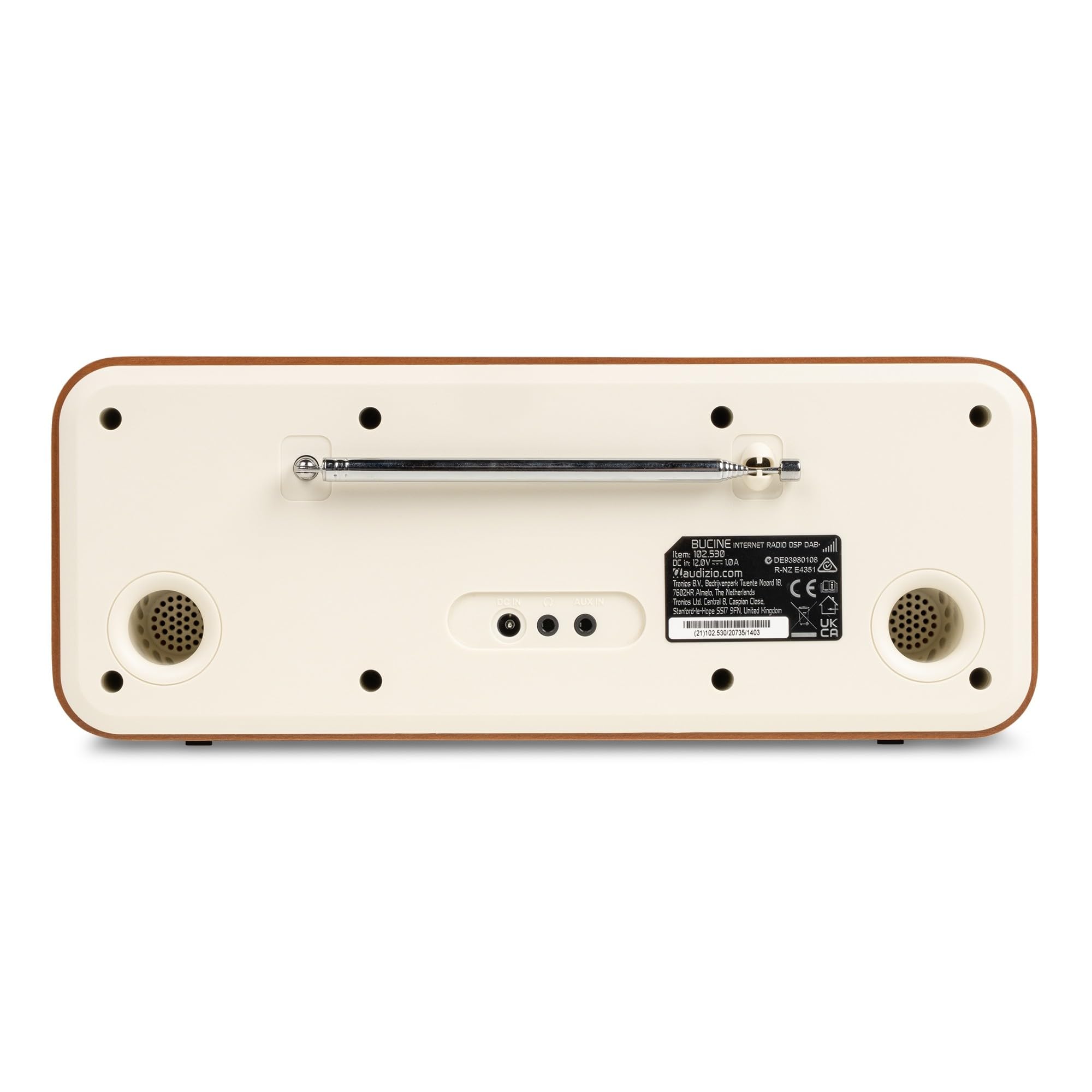 Audizio Bucine Radio Internet WiFi Dab+ FM BT 40W, Radio Numérique Stéréo avec Écran Couleur, Télécommande, Alarme Et Minuterie, Design Crème Élégant Maison