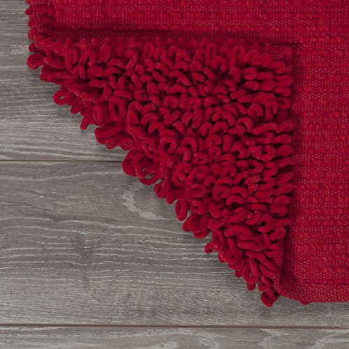 Sealskin Twist Bath Mat, Chenille, Red, 60 x 3 x 90 cm