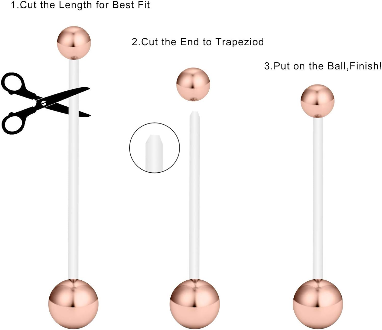 Miniatura 6 de Hoeudjo - Piercing para ombligo de 14 G y 1 12 pulgada, para embarazo, deportes, embarazo, maternidad, flexible, biofásico, largo