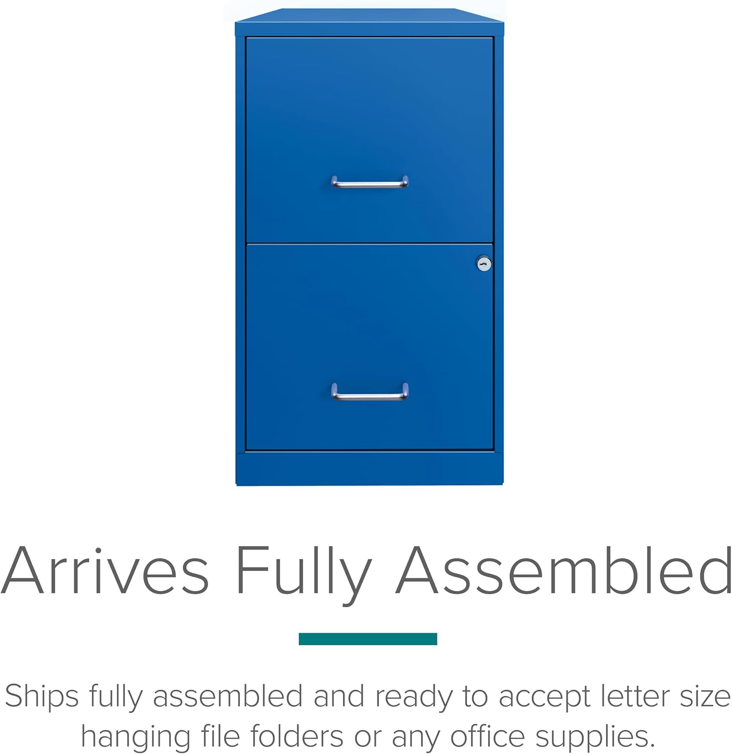 Space Solutions 18" 2 Drawer Metal File Cabinet Classic Blue