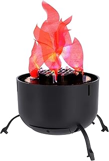 3D Artificial Flame Lamp, LED Fake Fire Flame Light Mini Electric Fake Campfire Lamp 4-in-1 Flickering Campfire Night Light Prop for Halloween Christmas Outdoor Indoor Flames Light Decor