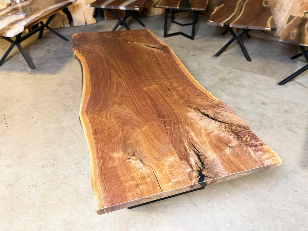 RESINHOMEFURNITURE Modern Natural Live Edge Acacia Wood Dining Table Coffee Table Living Room Table Hallway Table Meeting Table Office Table Counter Table Home Décor (18" Inches Tall, 36 x 20 Inches)