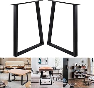 2Pcs Metal Trapezoid Table Legs H28 inchs Rustic Trapezoid Shape Table Legs Desk Legs Heavy Duty Dining Table Legs Industrial Modern DIY Bench Chairs Legs, Black(Size:72H x 45W cm)
