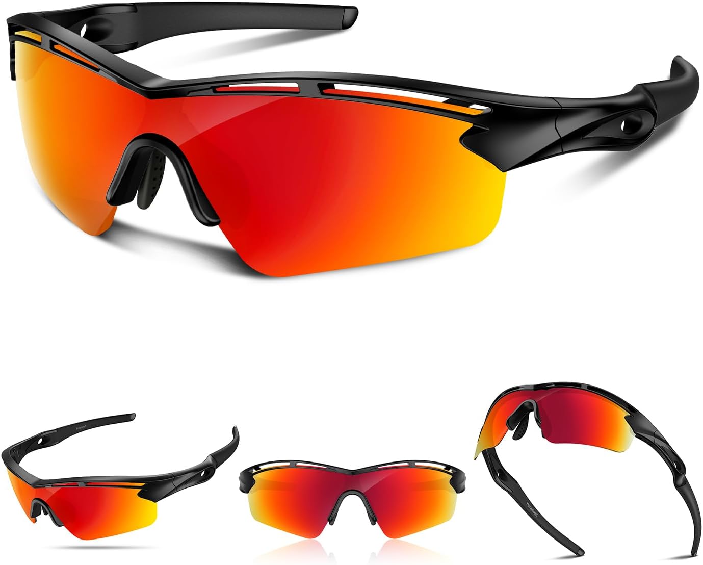 Rosemal Sports Sunglasses Polarized Cycling Sunglasses Running Driving Fishing Hiking for Men Women UV400 TAC TR90 - Image 9