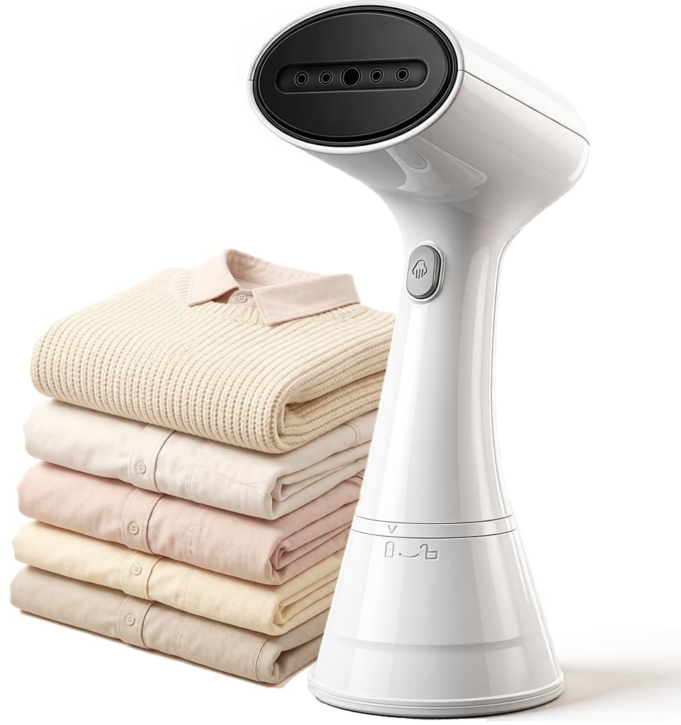 OLAYMEY steamer Dampfglätter 1000W, Dampfbügler für Zuhause, Büro, Reisen, Weiß, Dampfbügeleisen, Handheld Garment Steamer, Leicht Dampfbügler für Zuhause, Büro, Reisen